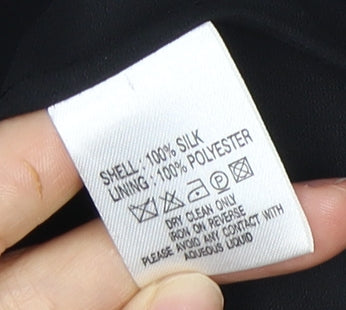 Hobbs Women's Black Silk Polka Dot Flare Skirt