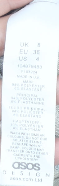 ASOS DESIGN Brown Slip Dress UK 8 - Animal Print