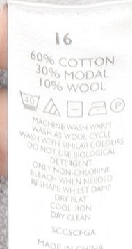 The White Company Women's Grey Cardigan Size 16