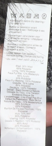 New Look Women's Grey Mid-Length Overcoat Size 10