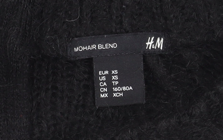 H&M Women’s Black Chunky-Knit Pullover Jumper XS