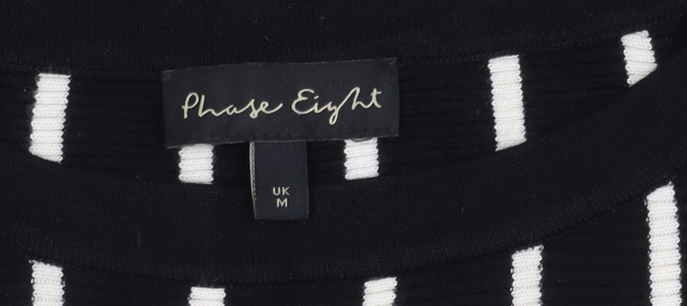 Phase Eight Women's Black Striped Knit Top M
