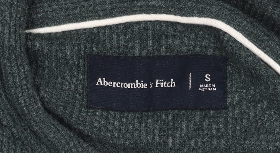 Abercrombie & Fitch Men's Green Pullover Hoodie, S