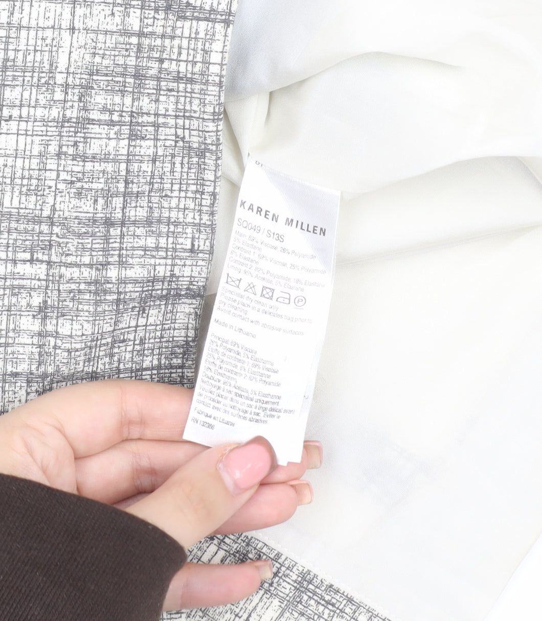 Karen Millen Women's Black Geometric Pencil Skirt Size 10