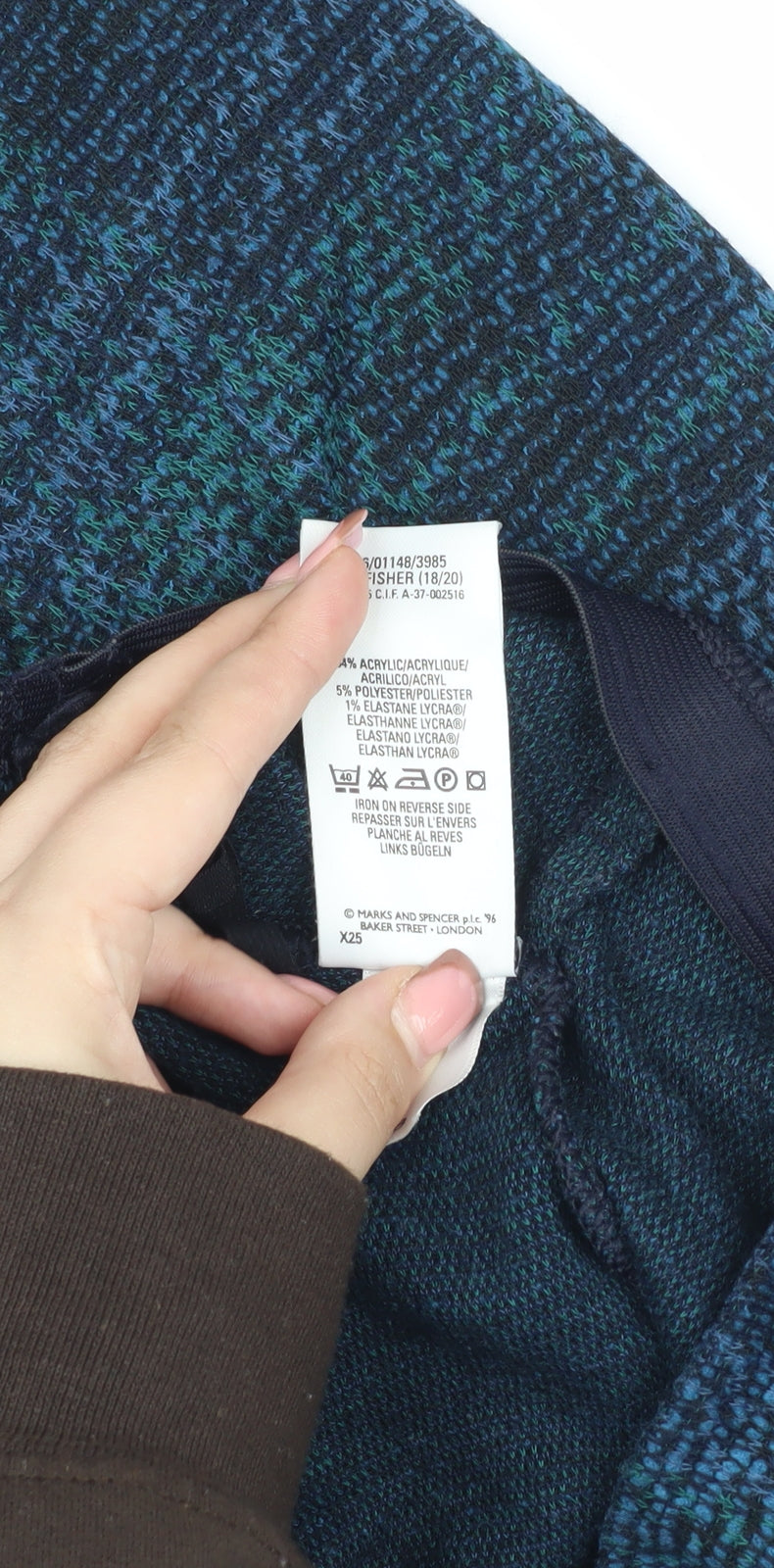 Marks and Spencer Blue Check Knee Length Skirt Size 18