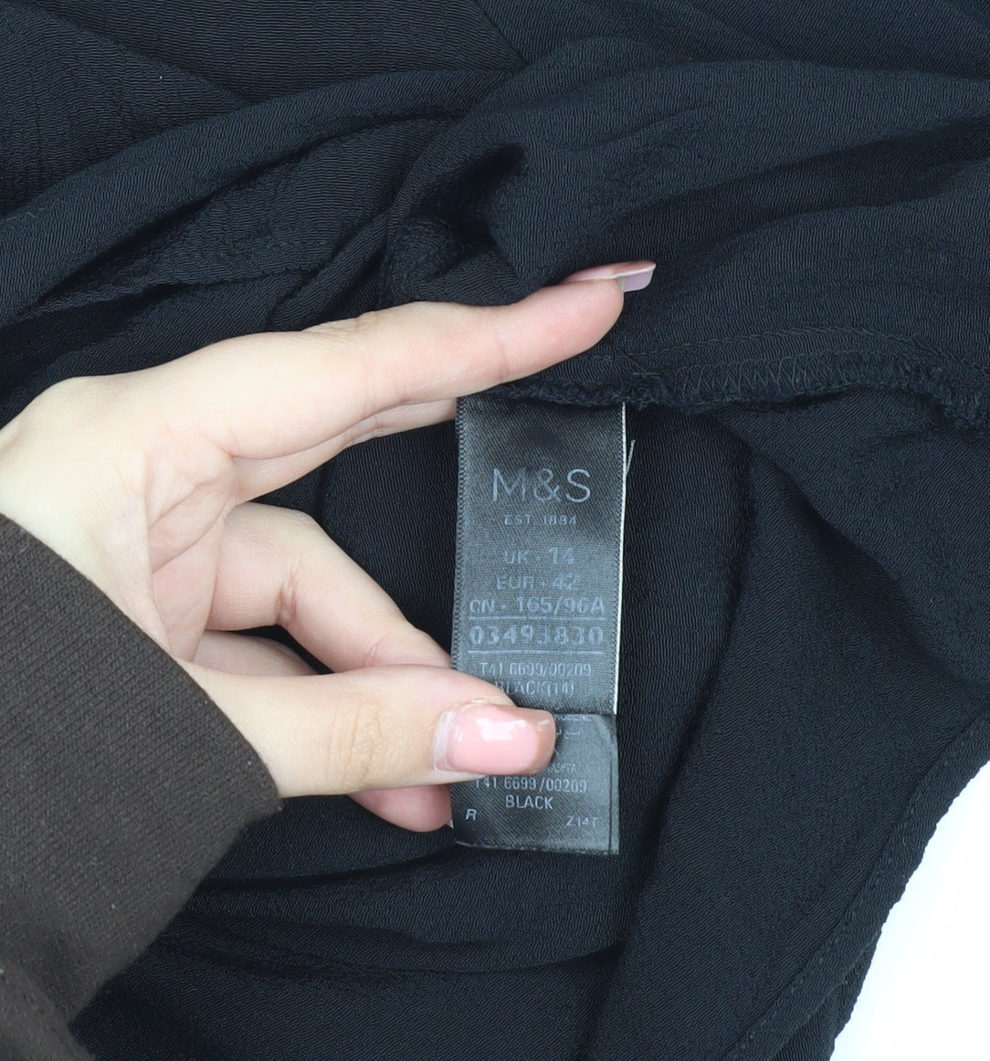 Marks and Spencer Women's Black Long Sleeve Top