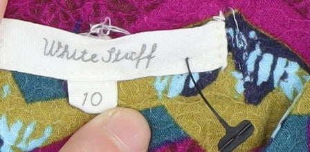 White Stuff Women's Multicoloured Geometric Blouse Size 10