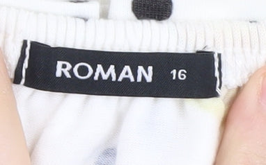 Roman Women's Multicoloured Off-Shoulder Tunic Size 16