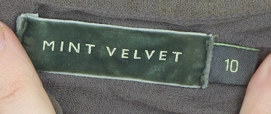 Mint Velvet Women's Grey Beaded Tunic Blouse Size 10