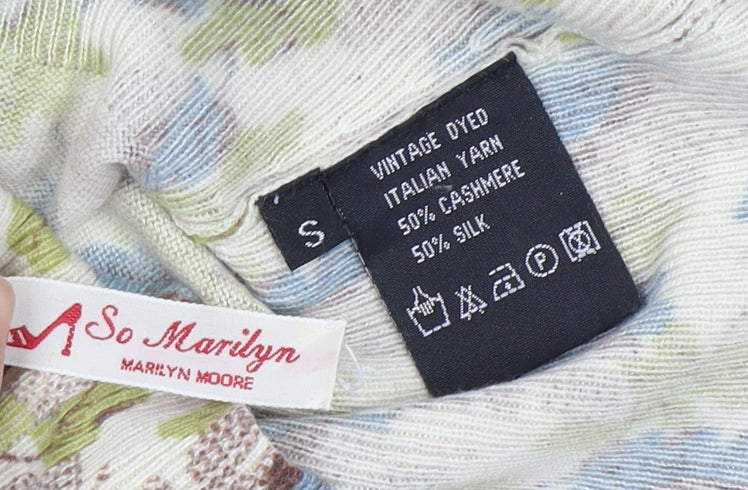 So Marilyn Women's Multicoloured Floral Blouse, V-Neck, Small