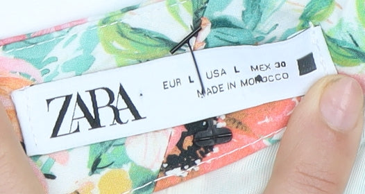 Zara Women's Multicoloured Floral One Shoulder Dress