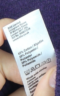 Jack Reid Men’s Purple V-Neck Pullover Jumper L