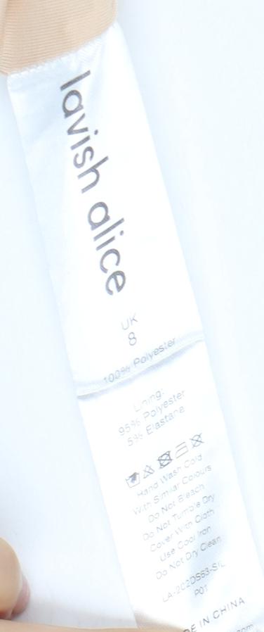 Lavish Alice Women’s Silver Sequin Strapless Dress Size 8