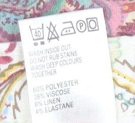 Marks and Spencer Women's Multicoloured A-Line Skirt, Size 14