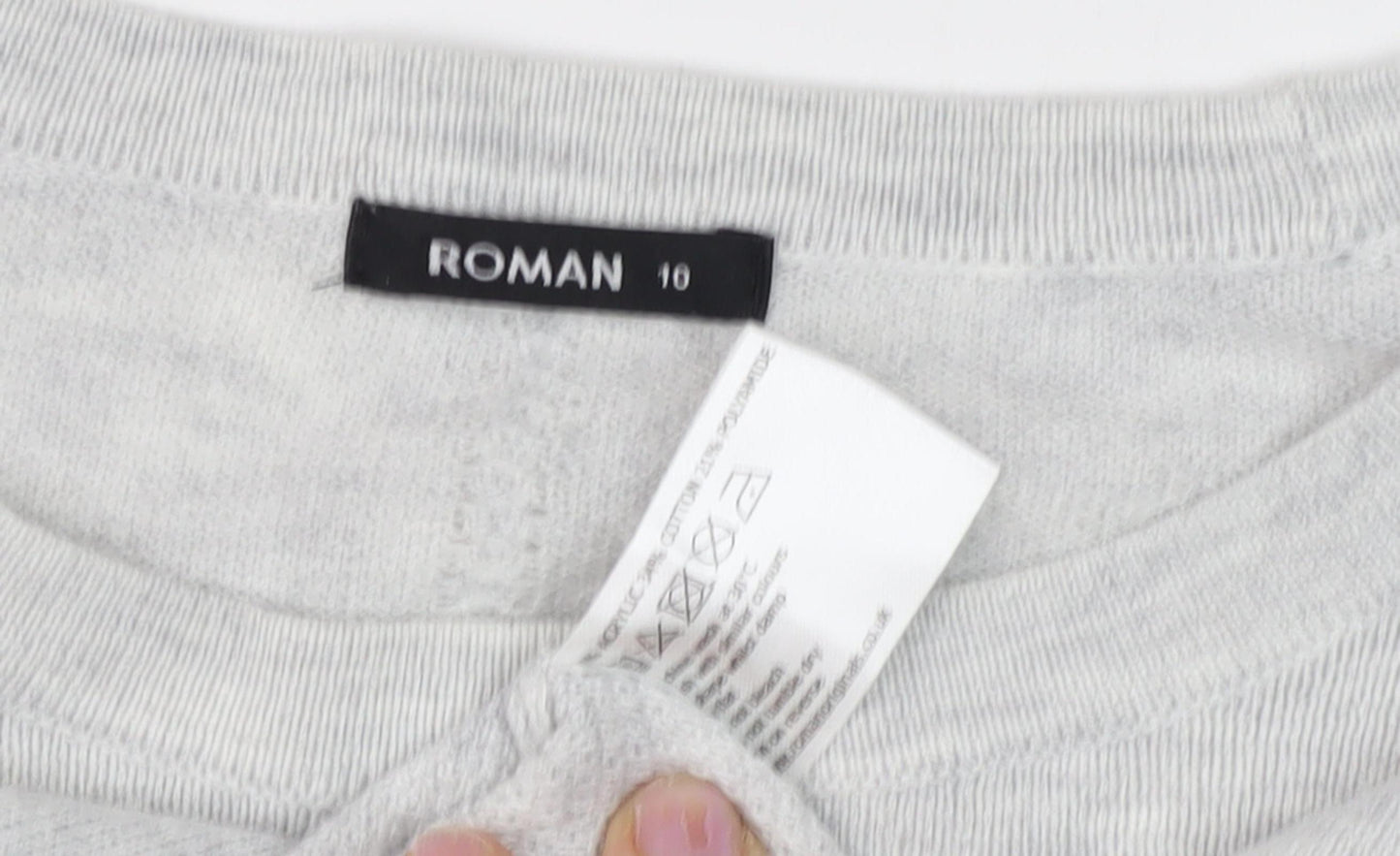 Roman Women's Grey Crew Neck Jumper Size 16