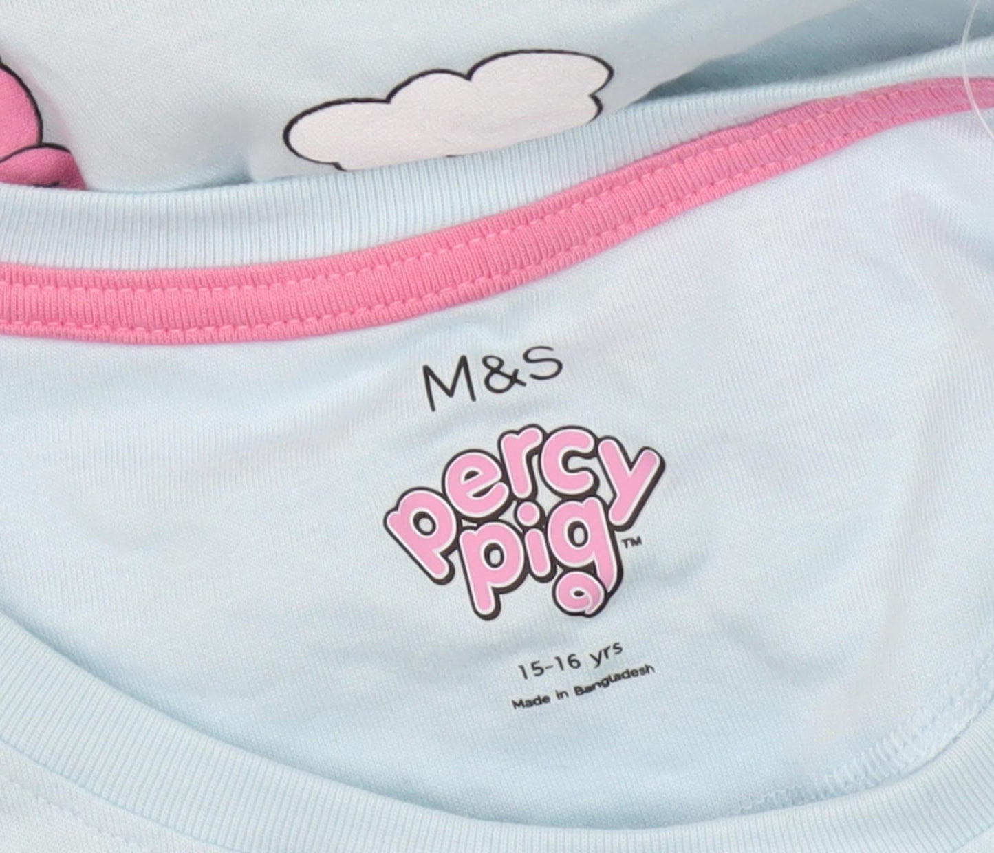 Marks and Spencer Percy Pig Teens Blue Pyjama Top 14-16