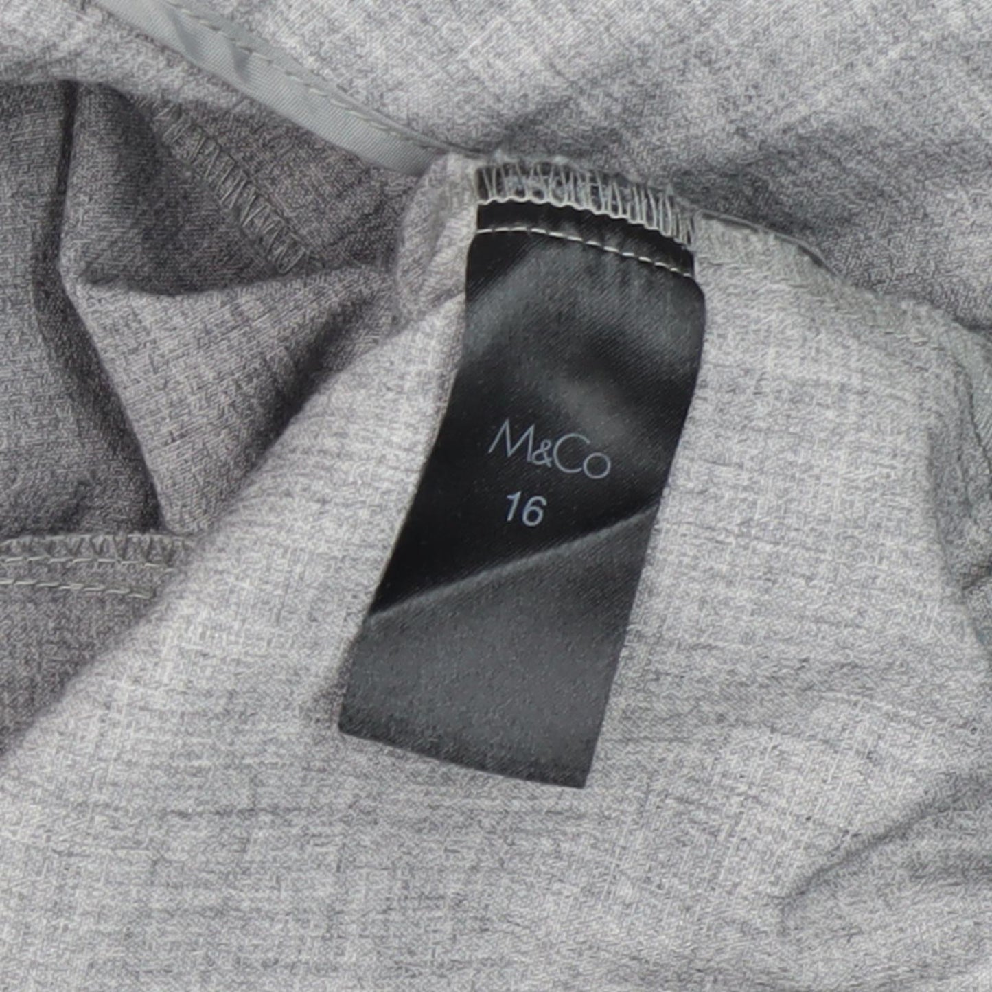 M&Co Women’s Grey Belted Trousers Size 16