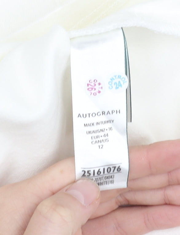 Marks and Spencer Women's White Skirt, Size 16