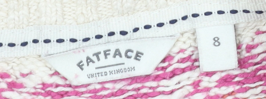 FatFace Women’s Ivory Fair Isle Pullover Jumper Size 8