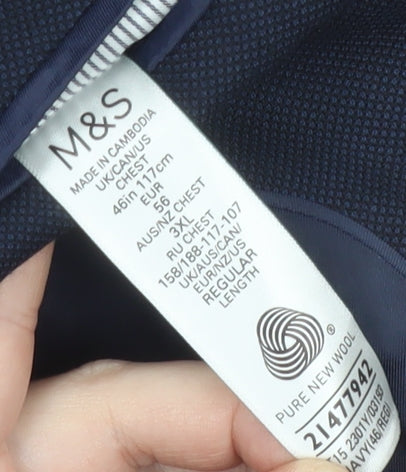 Marks and Spencer Men's Blue 46 Regular Suit Jacket