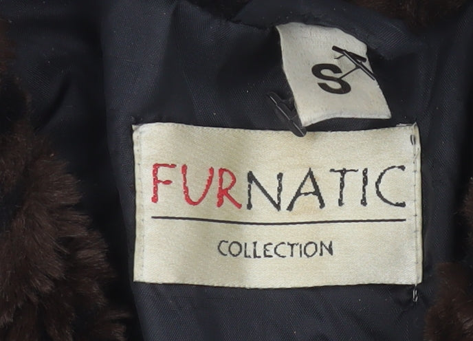 Furnatic Women's Brown Faux Fur Coat S