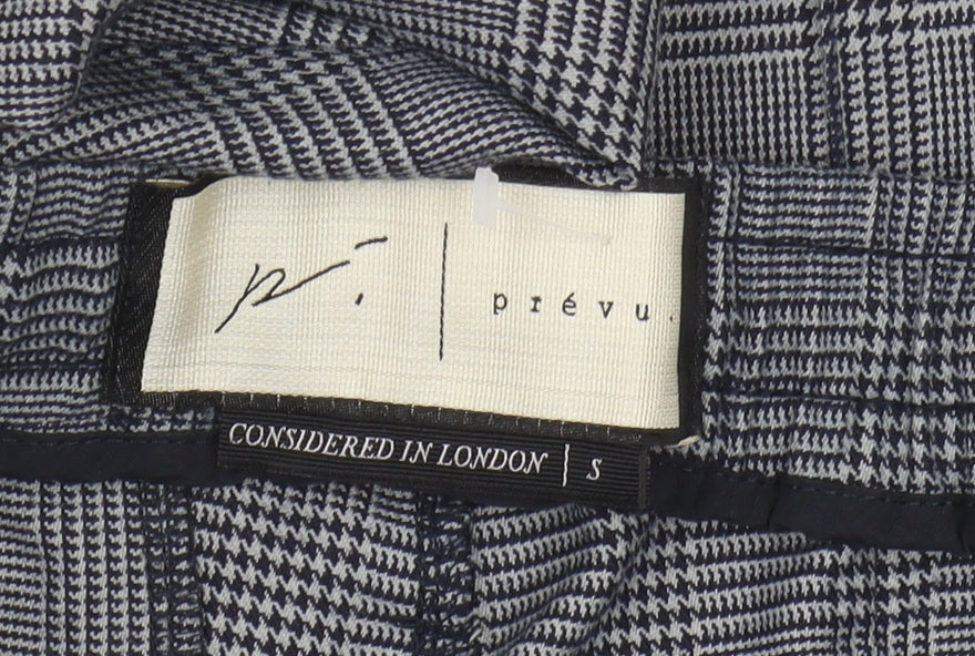 Prèvu Women's Grey Jogger Trousers S Check Pattern