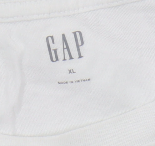 GAP Men's White Graphic T-Shirt XL