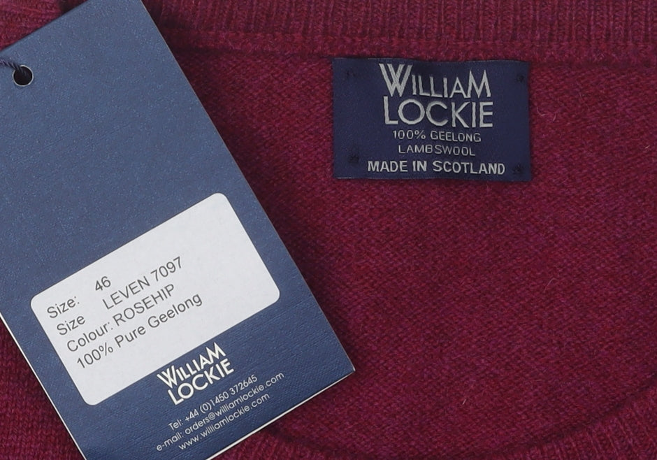 William Lockie Men's Red Wool Pullover Jumper Size L