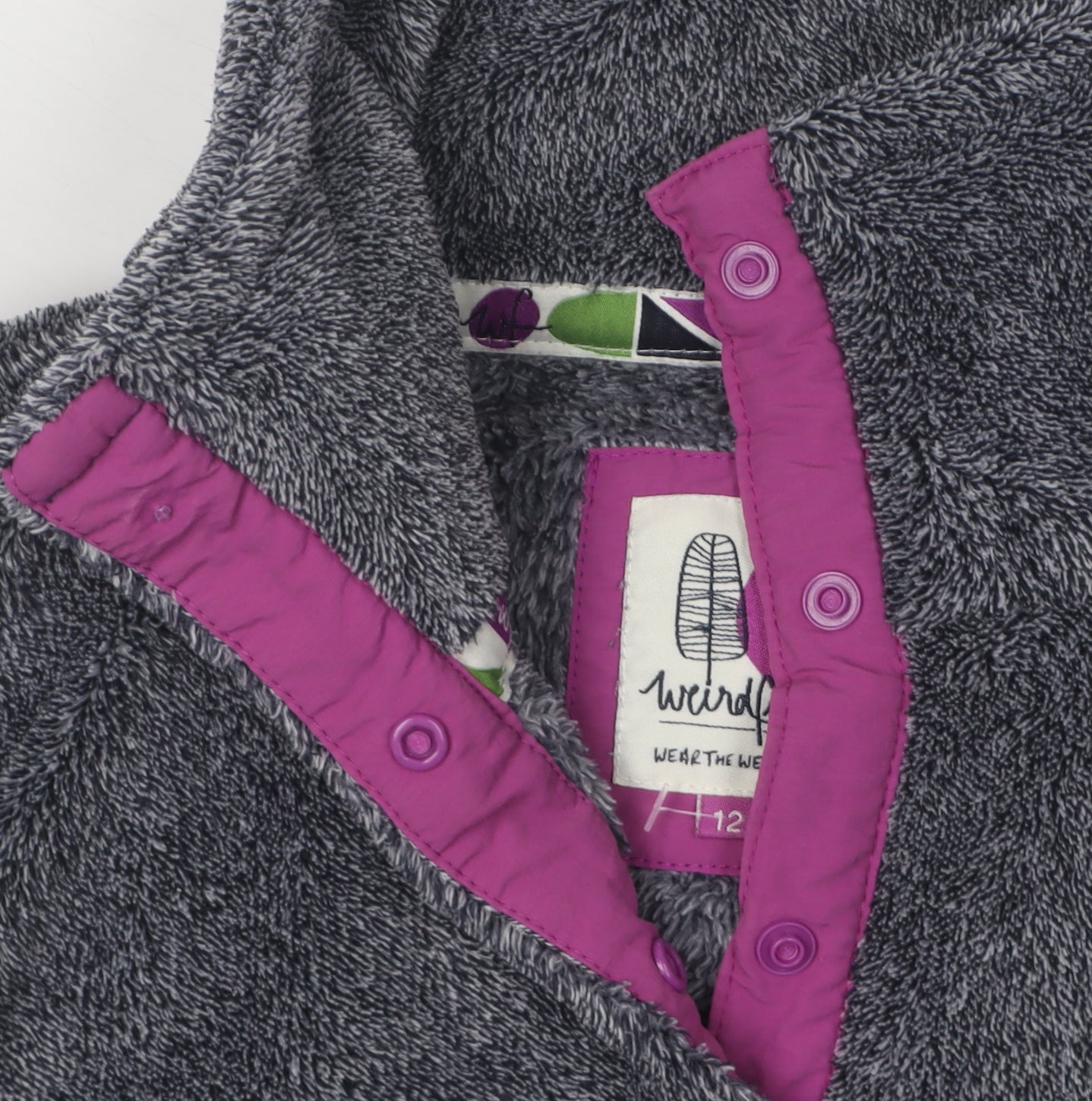 Weird Fish Women's Grey Fleece Pullover Sweatshirt Size 12