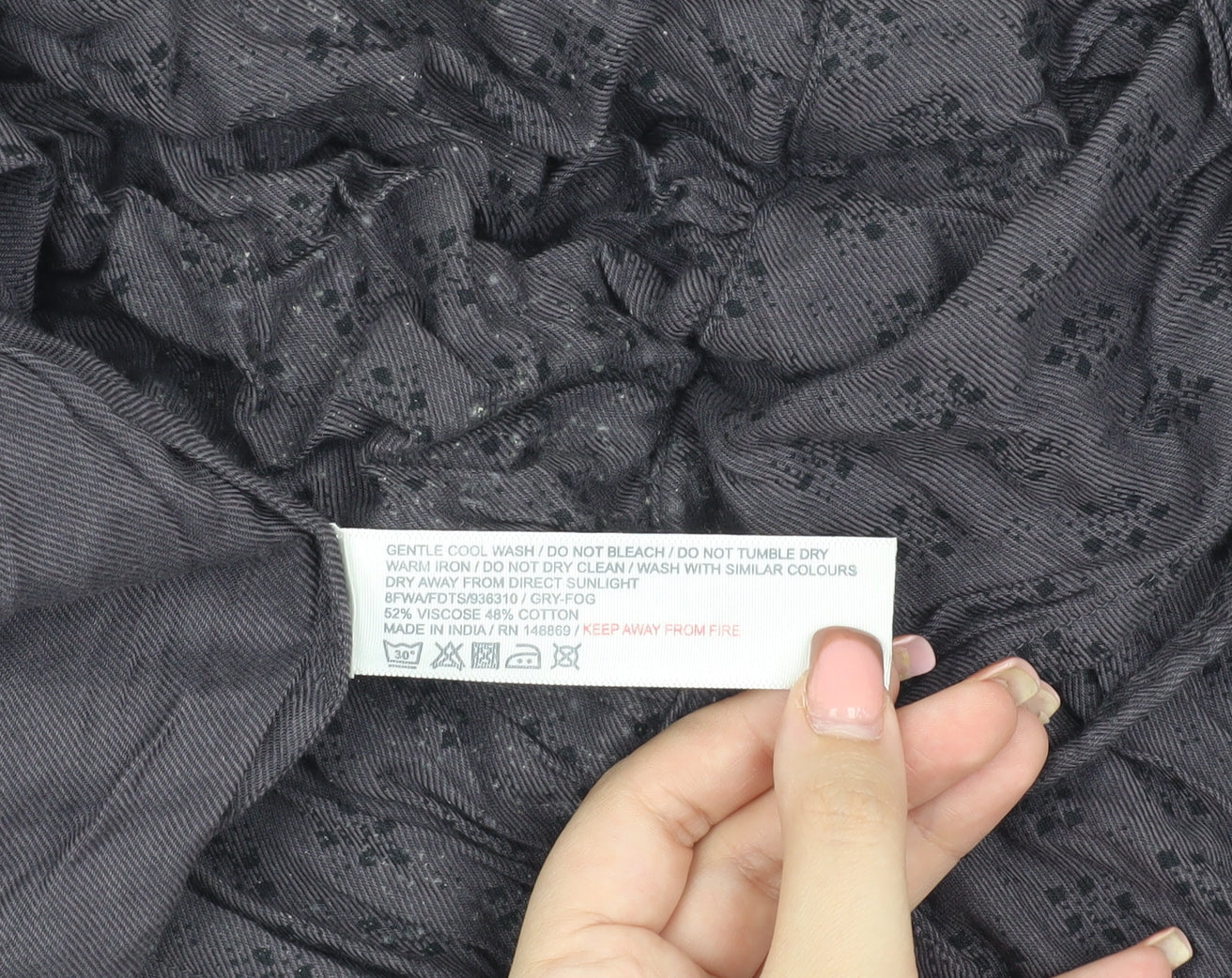 Fat Face Women's Grey Wrap Dress Size 8 Casual