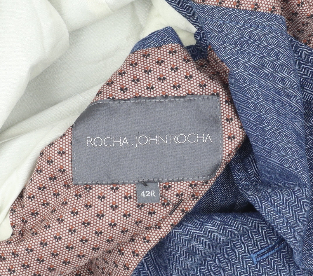 Rocha John Rocha Men's Blue Blazer, 42R, Single-Breasted