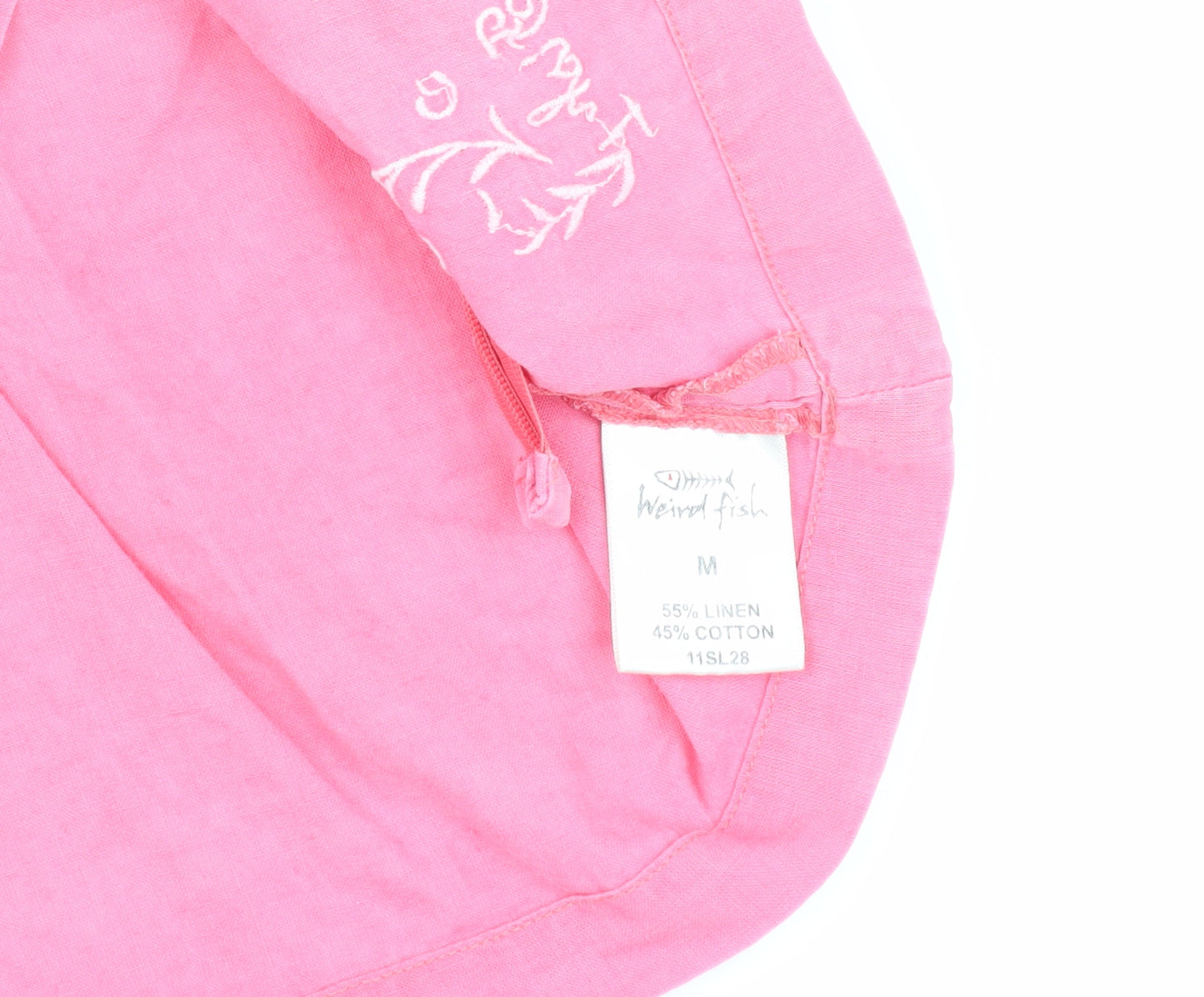 Weird Fish Women's Pink V-Neck Blouse M