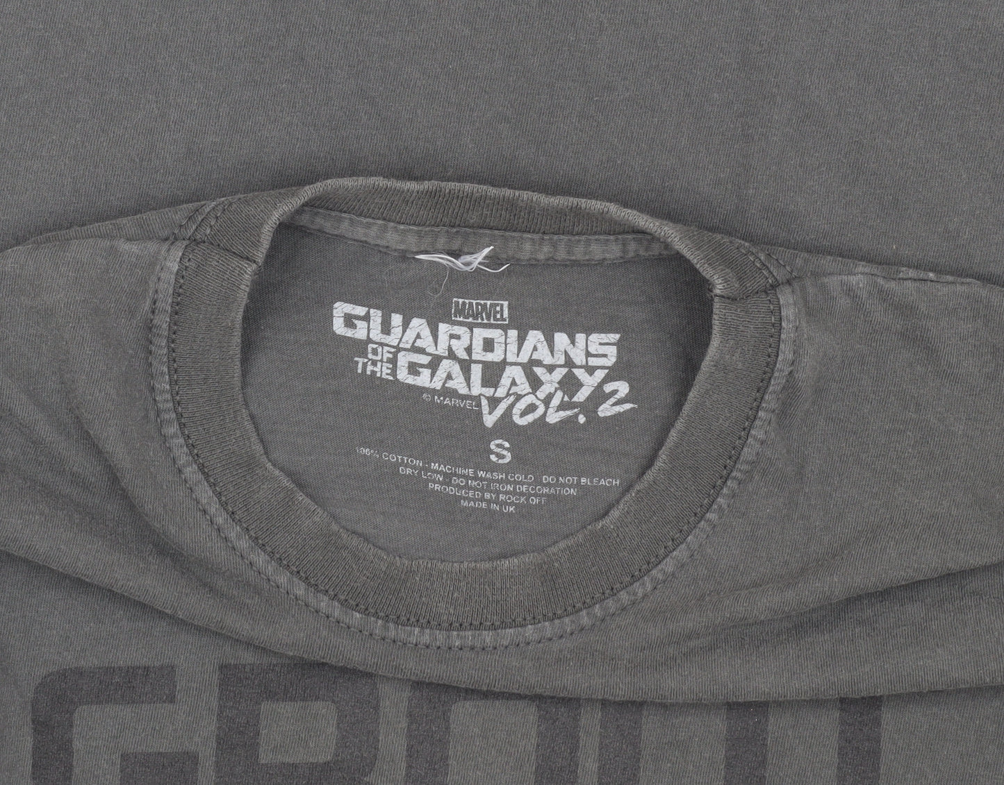 Rock Off Men's Grey Groot T-Shirt, Size S, Movie Theme