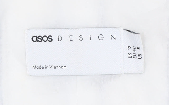 ASOS DESIGN Women's White Striped Waistcoat Size 12