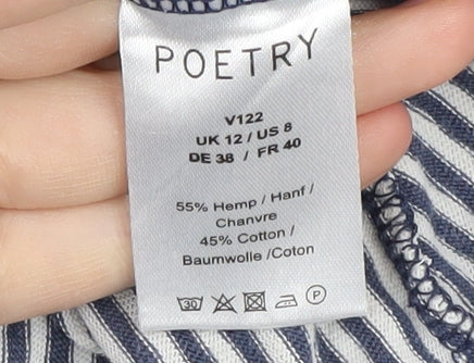 Poetry Women's Multicoloured Striped Pullover Jumper Size 12