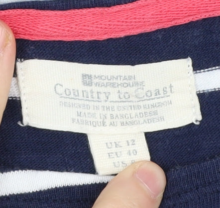 Mountain Warehouse Women's Blue Striped Pullover, Size 12