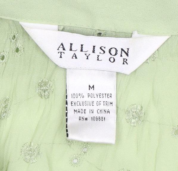 Allison Taylor Women's Green Wrap Blouse, M