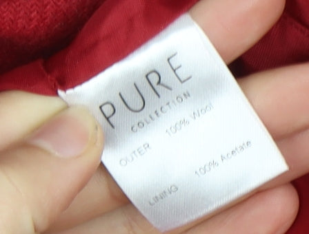 Pure Collection Women's Red Wool Pencil Skirt Size 16