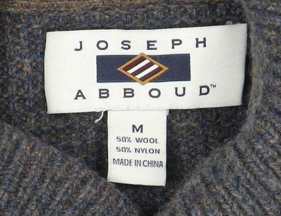 Joseph Abboud Grey Wool Pullover Men's Jumper M