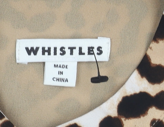 Whistles Women's Beige Long Sleeve Animal Print Dress
