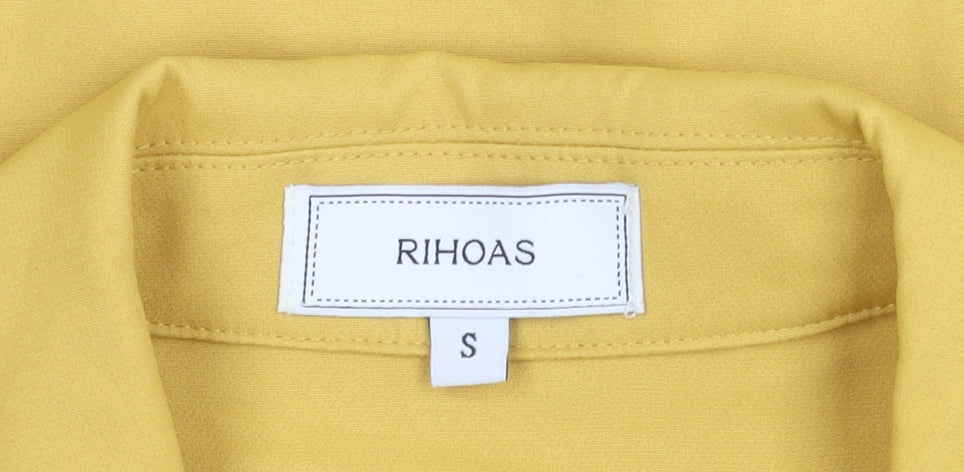 RIHOAS Women Yellow Collared Button Dress S