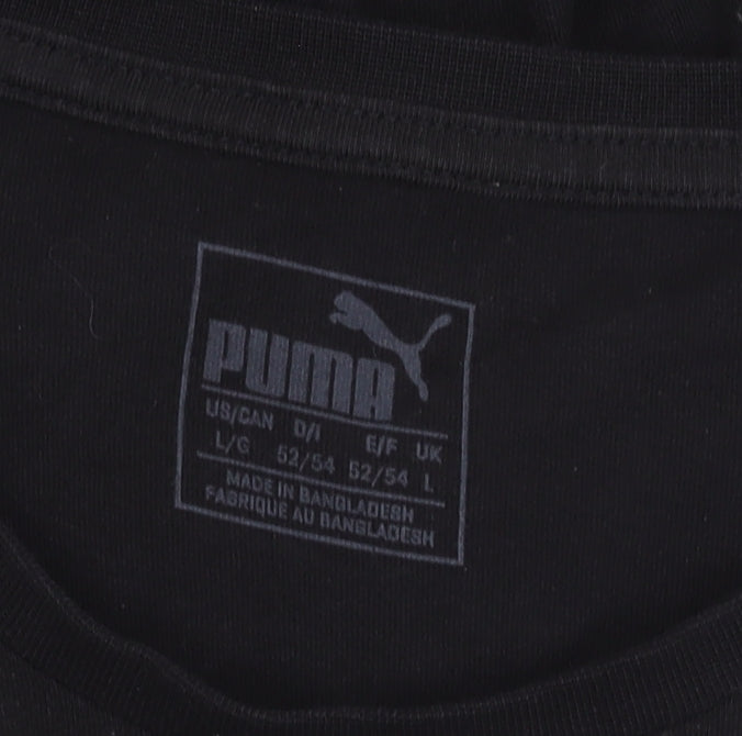 Puma Men's Black Graphic Sports T-Shirt, Size L
