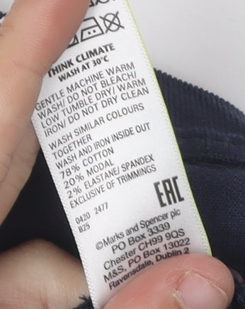 Marks and Spencer Women's Blue Corduroy Button Skirt