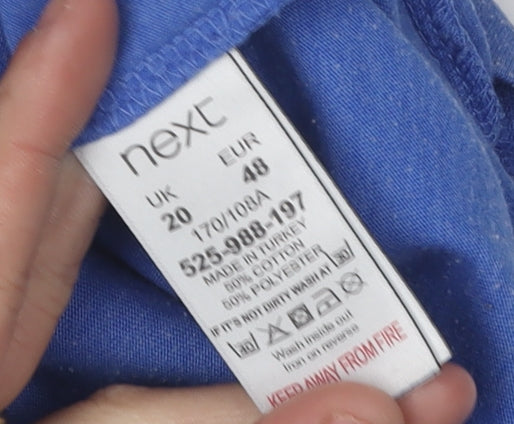 Next Ladies Blue Star Print Long Sleeve T-Shirt Size 20