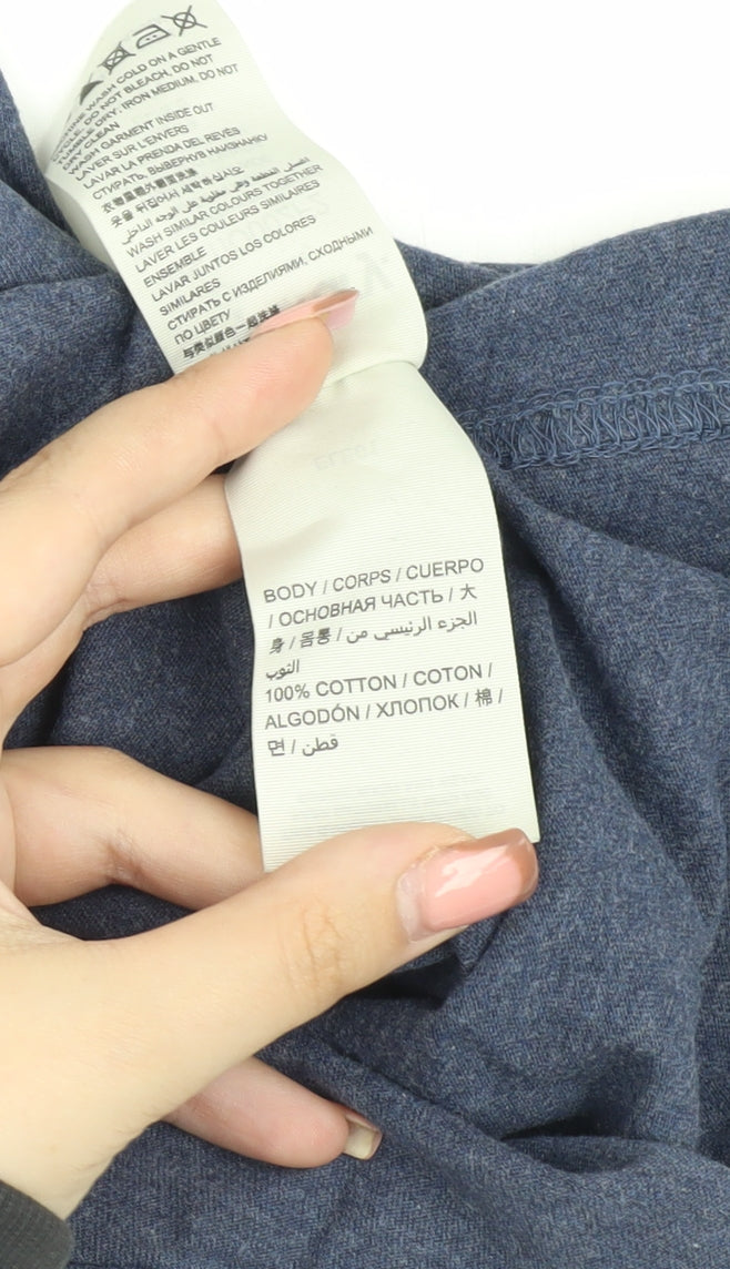 Superdry Men's Blue Cotton V-Neck T-Shirt - Size S