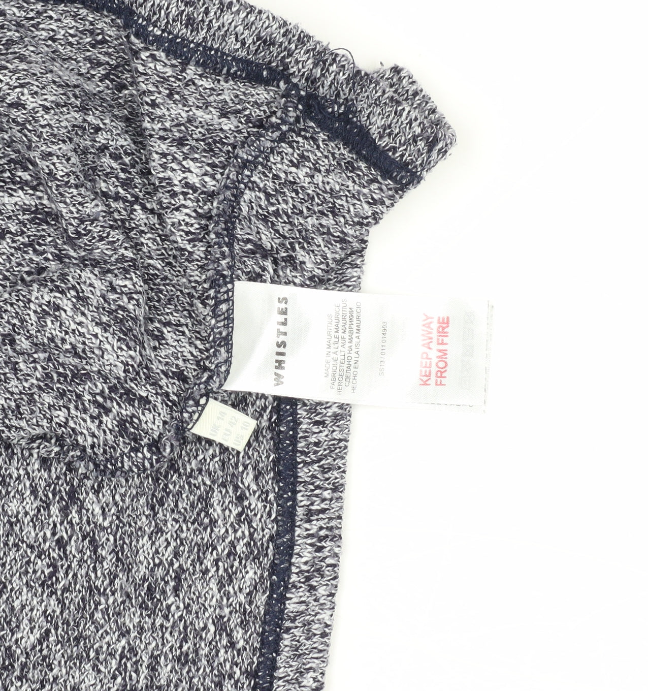 Whistles Women's Blue Knit Blouse, Size M