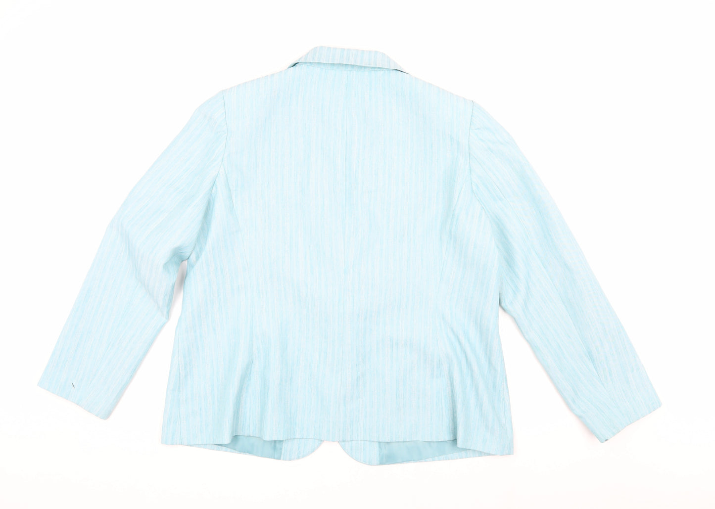 Bm Women's Blue Striped Blazer, Size 20
