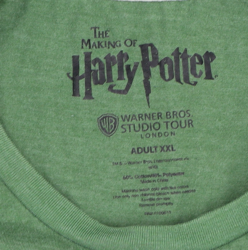 Warner Bros Unisex Green Harry Potter T-Shirt, 2XL, Short Sleeve
