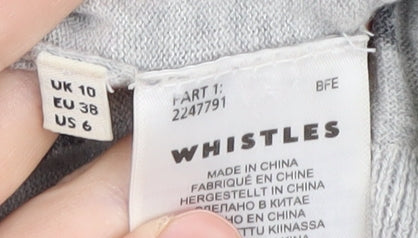 Whistles Women's Grey Star Pattern Pullover Jumper, Size 10