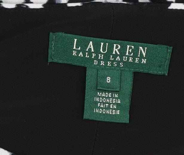 Lauren Ralph Lauren Women's Black White Print Sheath Dress